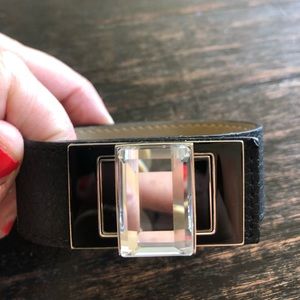 Swarovski Crystal and Genuine Leather Cuff